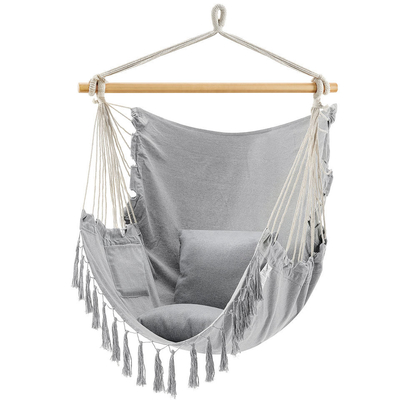 Syntetyczny Przenośny Swinging Outdoor Hamak Kempingowy Lina Bawełniana Trwałe Wiszące Krzesło